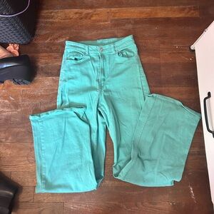 Flare teal jeans